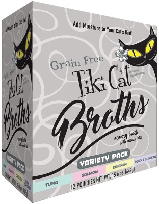 Tiki Pets Cat Broth Variety Pack 1.3oz. Pouch (Case of 12)