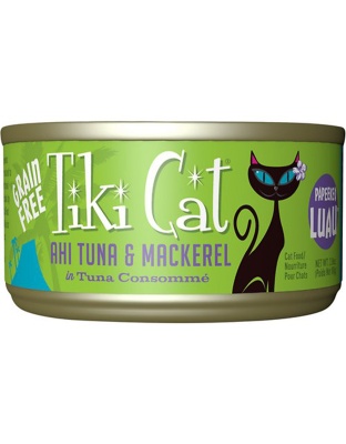 Tiki Pets Cat Papeeko Luau Ahi Tuna and Mackerel 2.8oz. (Case of 12)