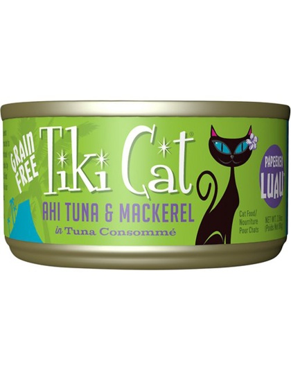 Tiki Pets Cat Papeeko Luau Ahi Tuna and Mackerel 2.8oz. (Case of 12)
