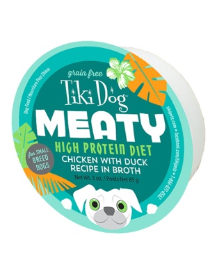 Tiki Pets Dog Mighty Chicken Duck 3oz. (Case of 4)
