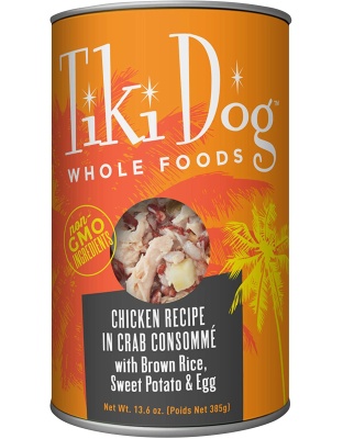 Tiki Pets Dog Whole Foods Chicken Recipe in Crab Consomm 13.6oz. (Case Of 12)