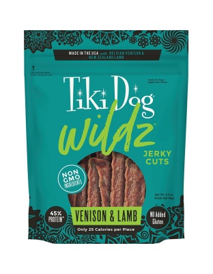 Tiki Pet Dog Wildz Jerky Grain Free Venison And Lamb 3.5oz.