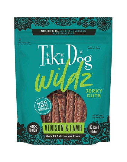 Tiki Pet Dog Wildz Jerky Grain Free Venison And Lamb 3.5oz.