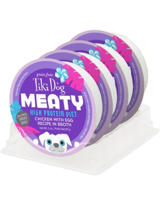 Tiki Pets Dog Meaty Chicken With Egg 3oz. (Case of 4)