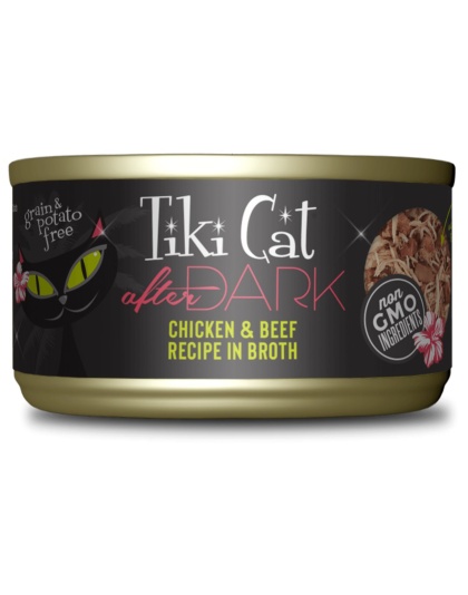 Tiki Pets Cat After Dark Chicken Beef 2.8oz. (Case of 12)