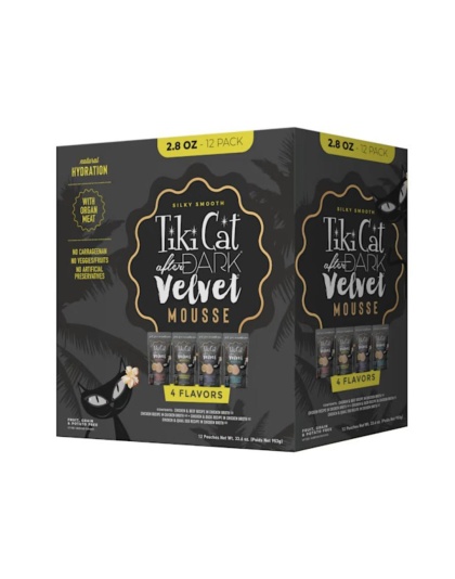 Tiki Pet Cat After Dark Mousse 2.8oz.  Variety Pack (Case of 12)