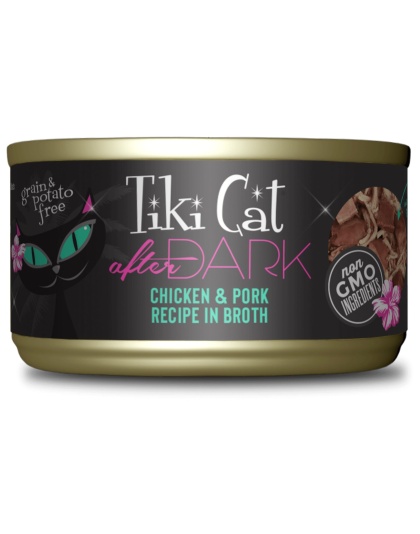 Tiki Pets Cat After Dark Chicken and Pork 2.8oz. (Case of 12)