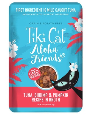 Tiki Pets Cat Aloha Friends Tuna and Shrimp 3oz. Pouch (Case of 12)