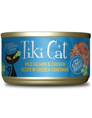 Tiki Pets Cat Napili Luau Wild Salmon & Chicken  2.8oz.(Case of 12)