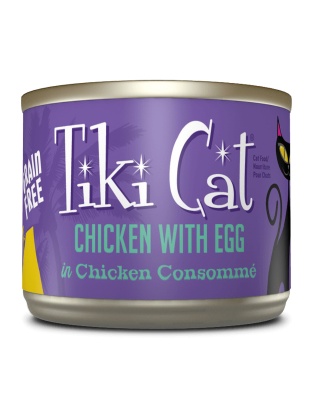 Tiki Pets Cat Luau Kool Chicken Egg 6oz. (Case of 8)