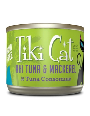 Tiki Pets Cat Luau Papeeko Ahi Tuna Mackerel 6oz. (Case of 8)
