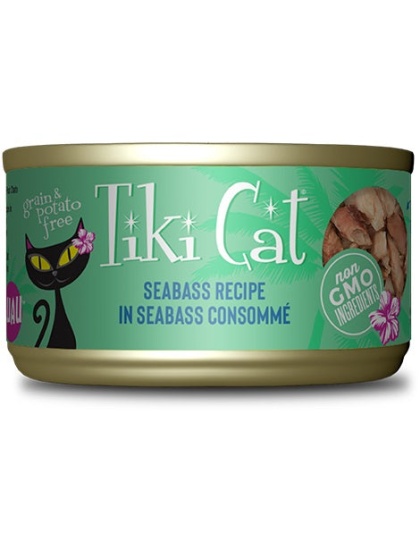 Tiki Pet Cat Oahu Luau Seabass 2.8oz. (Case of 12)