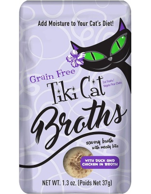 Tiki Pets Cat Broth Duck and Chicken 1.3oz Pouch (Case of 12)