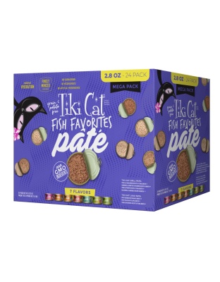 Tiki Pet Cat Fish Favorites Pate 2.8Oz Variety Pack (Case Of 24)