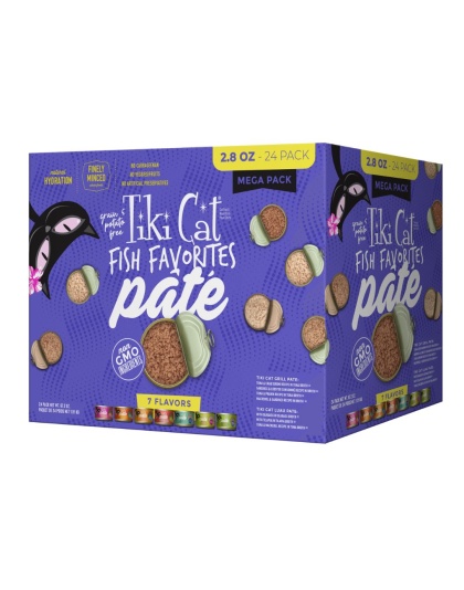Tiki Pet Cat Fish Favorites Pate 2.8Oz Variety Pack (Case Of 24)
