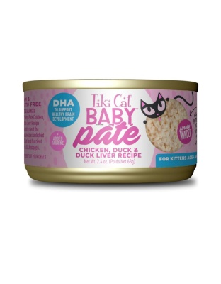 Tiki Pet Cat Pate Kitten Chicken Duck 2.4Oz (12 per unit)