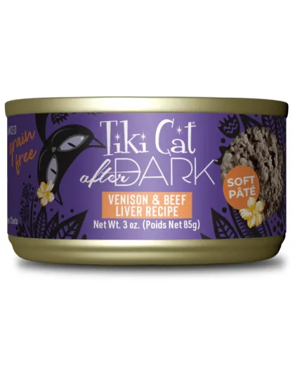 Tiki Pets Cat After Dark Venison and Beef Liver Pat 3oz. (Case of 12)