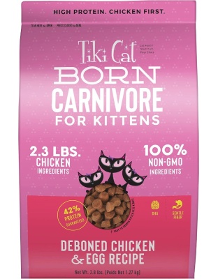 Tiki Pet Cat Carnivore Kitten Grain Free Chicken and Eggs 2.8lbs.