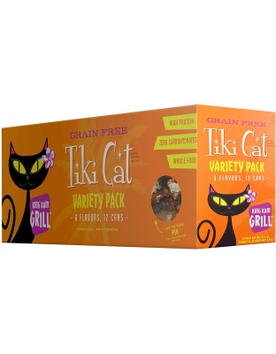 Tiki Pets Cat King Kamehameha Luau Variety Pack 2.8oz. (Case of 12)
