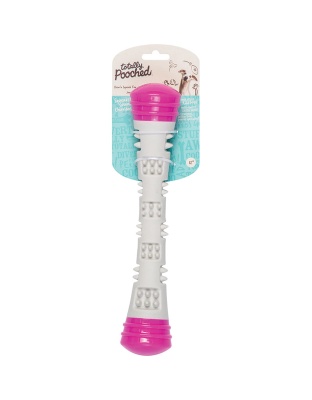 Messy Mutts Totally Dog Chew N Squeak Stick Grey Pink Large