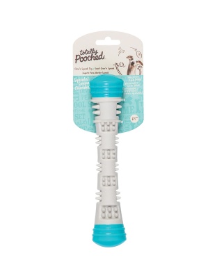 Messy Mutts Totally Dog Chew N Squeak Stick Grey Teal Small