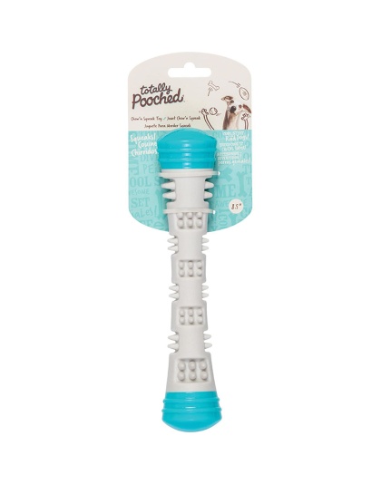 Messy Mutts Totally Dog Chew N Squeak Stick Grey Teal Small