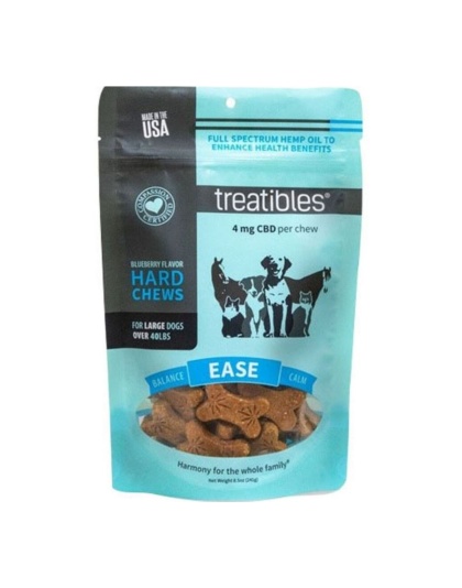 Treatibles Hemp Wellness Hard Chews Ease Blueberry Large-7 Ct