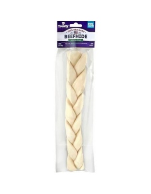 Treatly 100% USA Beefhide Braids with Header Card Natural 12in. 1 Pk