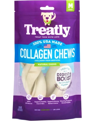 Treatly USA Collagen Twists Natural Natural 6in. 2 Pk