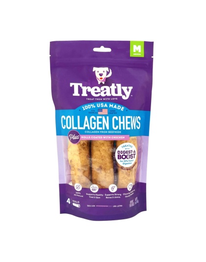 Treatly Collagen Chew Rolls Dog Treats Chicken, 1ea/MD, 4 pk