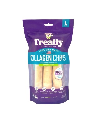Treatly Collagen Chew Rolls Dog Treats Natural, 1ea/LG, 3 pk