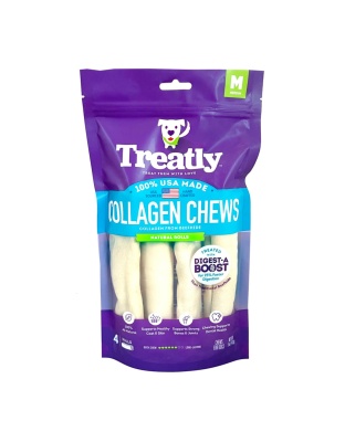 Treatly Collagen Chew Rolls Dog Treats Natural, 1ea/MD, 4 pk