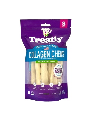 Treatly Collagen Chew Rolls Dog Treats Natural, 1ea/SM, 8 pk