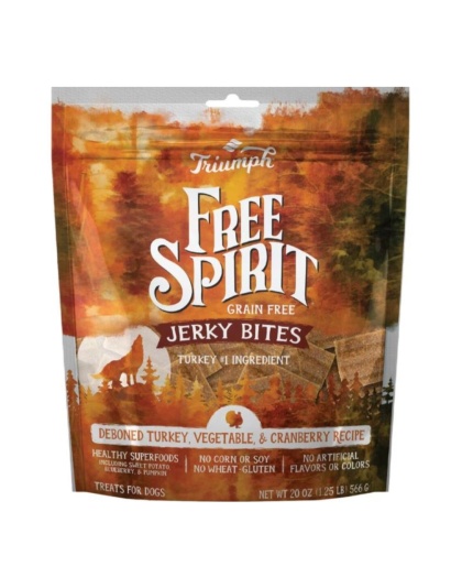 Triumph Grain Free Jerky Bites Dog Treats Turkey/Pea/Berry 20oz.
