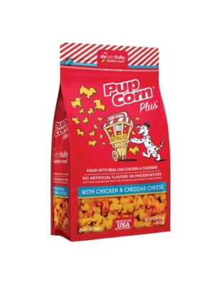 Pupcorn Plus Dog Treats Chicken/Cheddar Cheese 14.5oz.