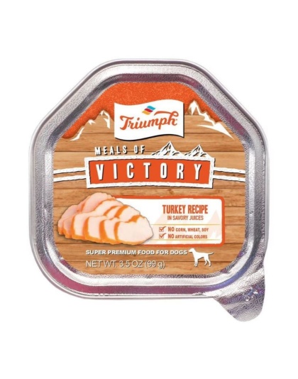 Victory Wet Cup Dog Food Turkey 3.5oz. (Case of 15)