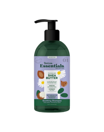 TropiClean Essentials Shea Butter Shampoo for Dogs, Puppies & Cats 1ea/16 oz