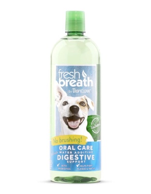 TropiClean Fresh Breath Oral Care Water Additive Plus Digestive Support for Dogs 1ea/33.8 fl oz