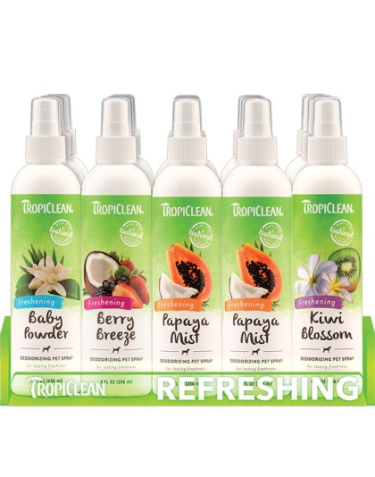 TropiClean Deodorizing Pet Spray Display for Dogs 1ea/15 Pieces