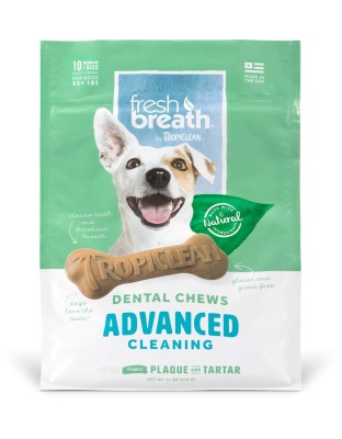 TropiClean Fresh Breath Advanced Cleaning Dental Chews for Dogs Original 1ea/11 oz, 10 ct, Regular