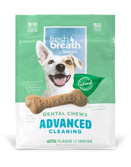 TropiClean Fresh Breath Advanced Cleaning Dental Chews for Dogs Original 1ea/11 oz, 20 ct, SMall