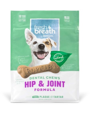 TropiClean Fresh Breath Hip & Joint Dental Chews for Dogs 1ea/11 oz, 10 ct, Regular