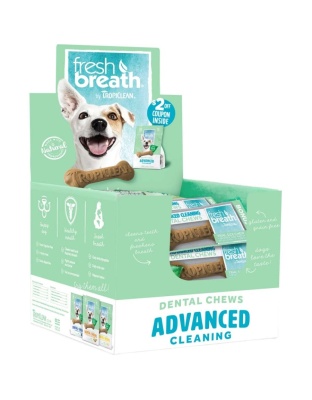 TropiClean Fresh Breath Single Serve Dong Dental Chew Display 1ea/30 Piece