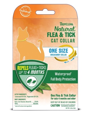 TropiClean Natural Flea & Tick Repellent Collar for Cats 1ea/One Size