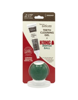 TropiClean Enticers Teeth Cleaning Gel & KONG Dental Ball Beef Brisket 1ea/1 oz, LG