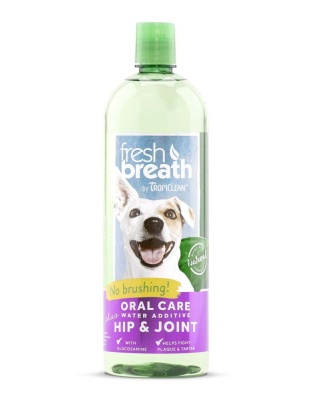 TropiClean Fresh Breath Oral Care Water Additive Plus Hip & Joint for Dogs 1ea/33.8 fl oz
