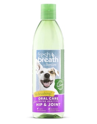 TropiClean Fresh Breath Oral Care Water Additive Plus Hip & Joint for Dogs 1ea/16 fl oz