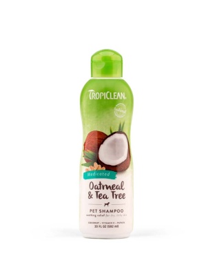 TropiClean Oatmeal & Tea Tree Medicated Itch Relief Shampoo for Pets 1ea/20 oz