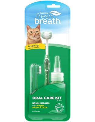 TropiClean Fresh Breath Oral Care Kit for Cats 1ea/Gel: 2 oz