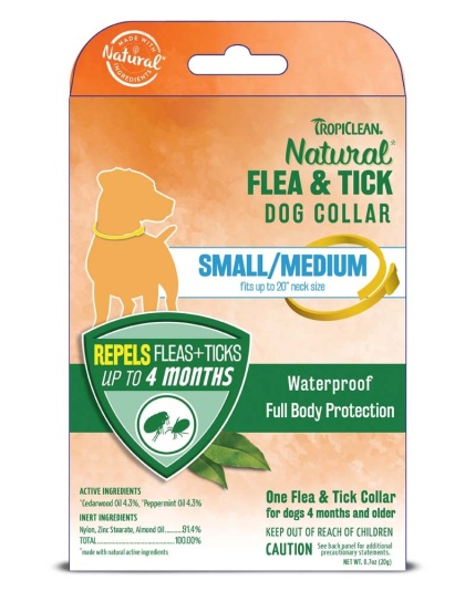 TropiClean Natural Flea & Tick Repellent Dog Collar 1ea/SM